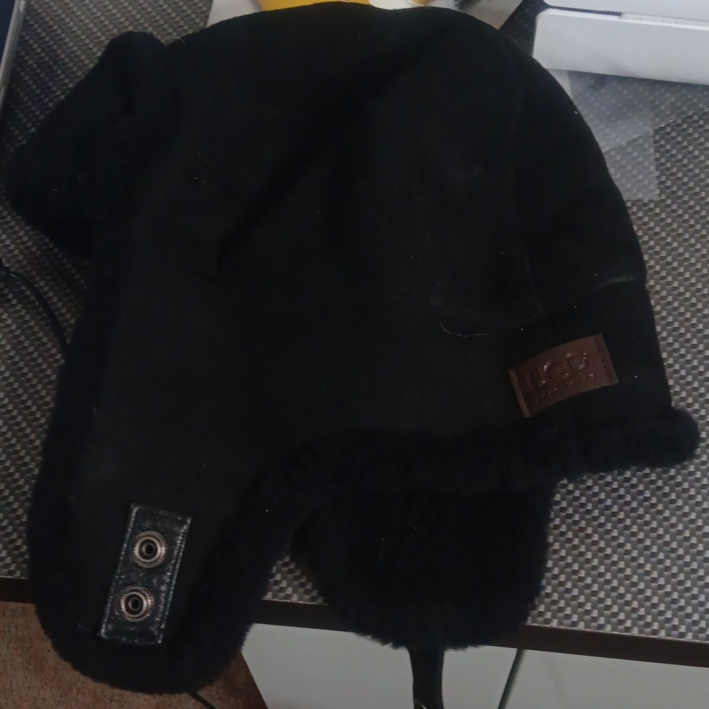 Ugg Shearling Trapper Hat With Strap - image 1